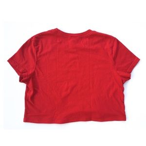 Vintage Tops - 90s Red Rhinestone Firework Short Sleeve Crop Top Vintage Tops - 90s Red Rhinestone Firework Short Sleeve Crop Top